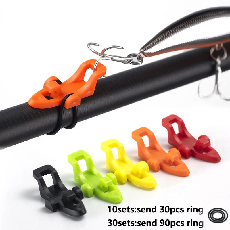 Fishing Hook Jig - 1-10pcs Fishing Rod Pole Hook Keeper