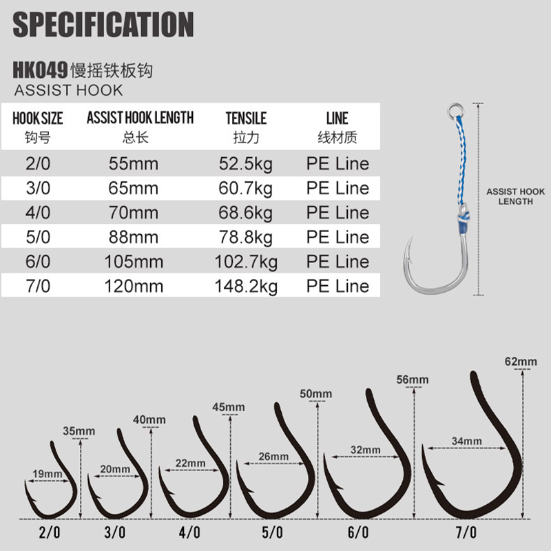 2pcs/bag High Carbon Steel Slo - Fishing Hook Barbless 评论和价格